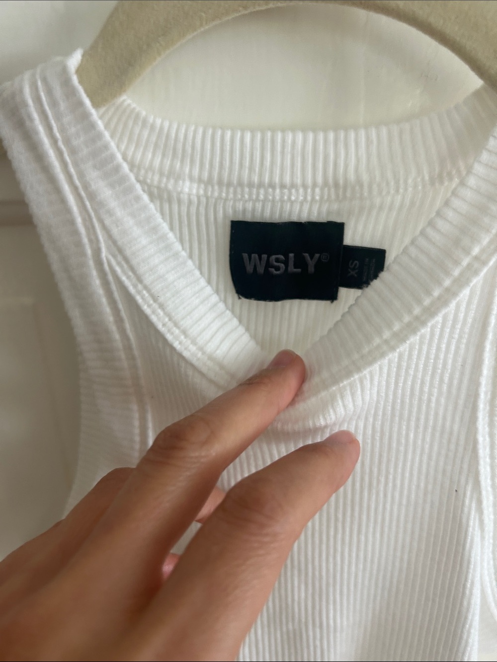 WSLY White Ribbed Racerback Tank - Picture 2 of 4